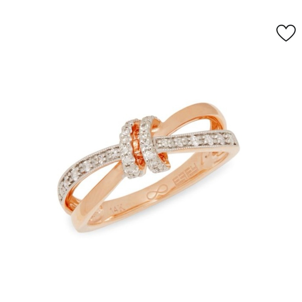 Effy Rose Gold Knot Ring with Diamond Accents